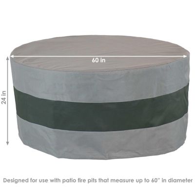 Outdoor Heavy-Duty Weather-Resistant 300D Polyester Round Fire Pit Cover