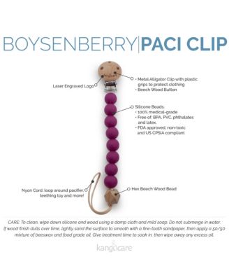 Kanga Care Baby Boys Silicone & Wood Paci Clip