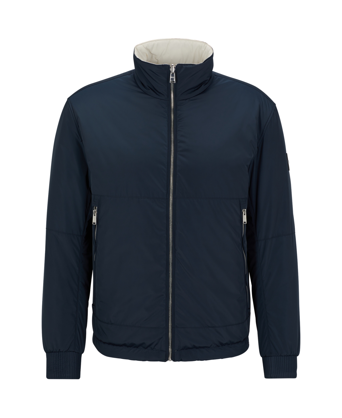 Hugo Boss Boss By  Men's Water-repellent Logo Badge Reversible Jacket In Dark Blue
