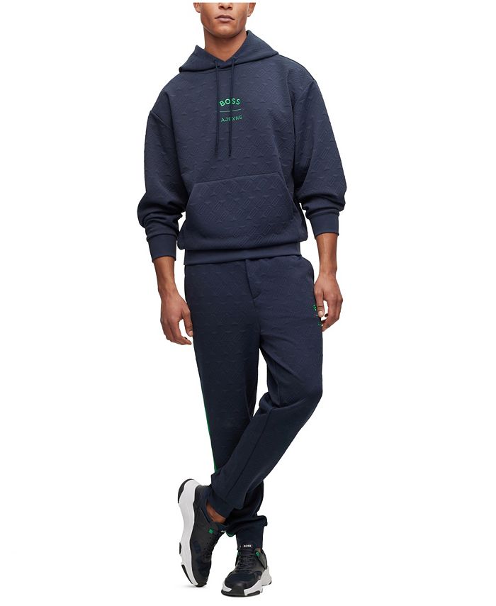 Hugo Boss Men's AJBXNG All-Over Monogram Jacquard Relaxed-Fit Hoodie -  Macy's