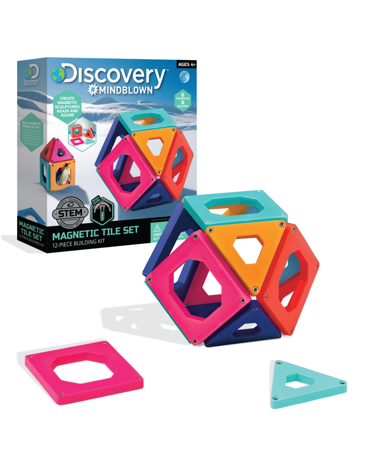 Discovery Mindblown Kids' Magnetic Tile Building Block Set In Open Miscellaneous
