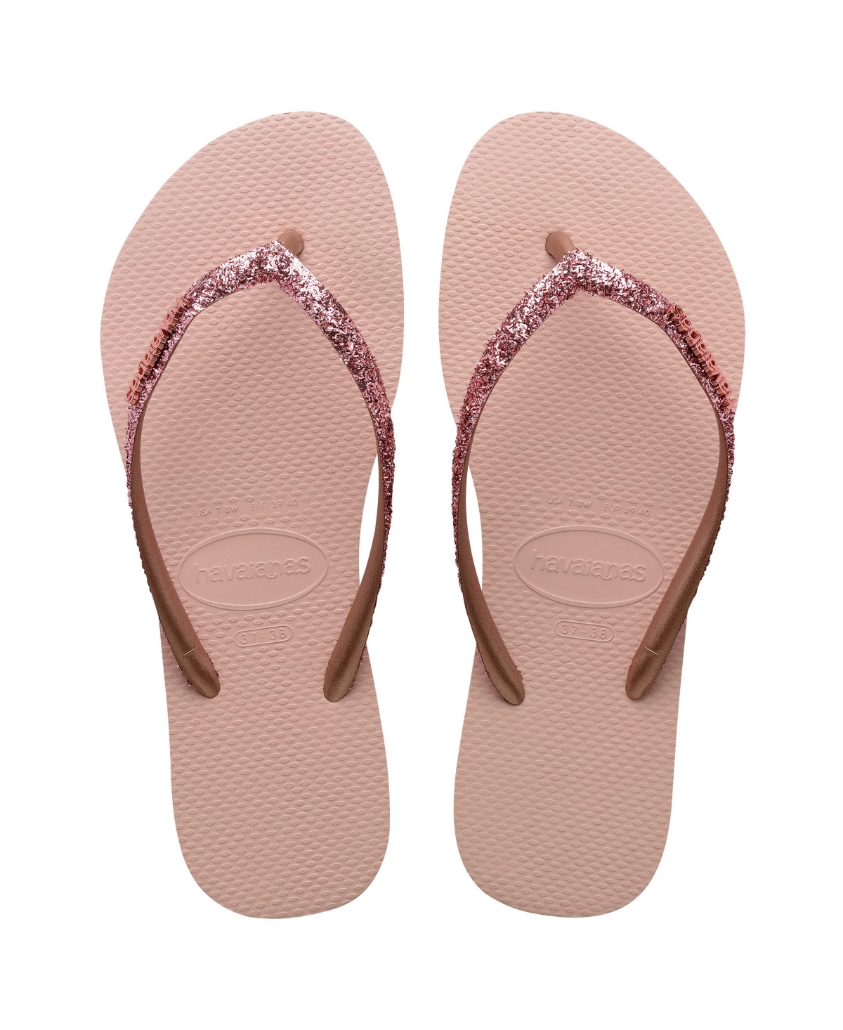 Women's Slim Glitter Ii Sandals - Ballet Rose, Golden Blush Polyvinyl Chlo