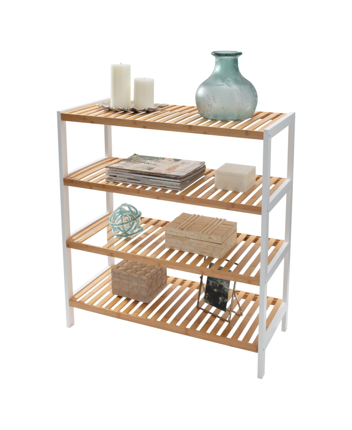 Shop Organize It All 4 Tier Sonora Bamboo Shelf In White
