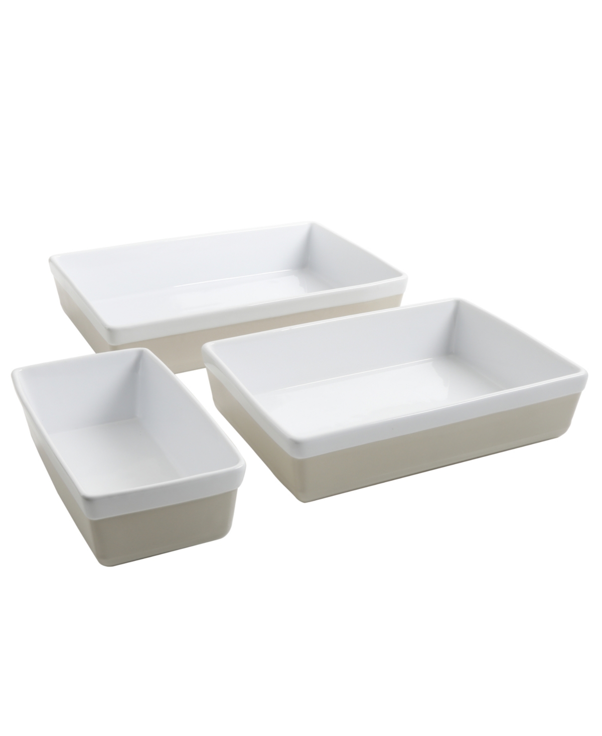Martha Stewart 3 Piece Stoneware Baker Set In Gray