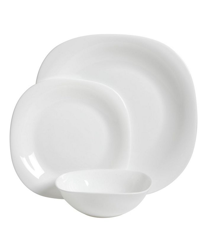 Gibson Ultra Piazza Solid 18 Piece Dinnerware with Opal Tempered Glass
