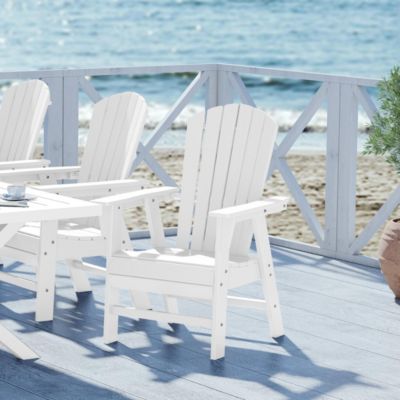 Outdoor Patio Shell-back Adirondack Dining Chair All Weather
