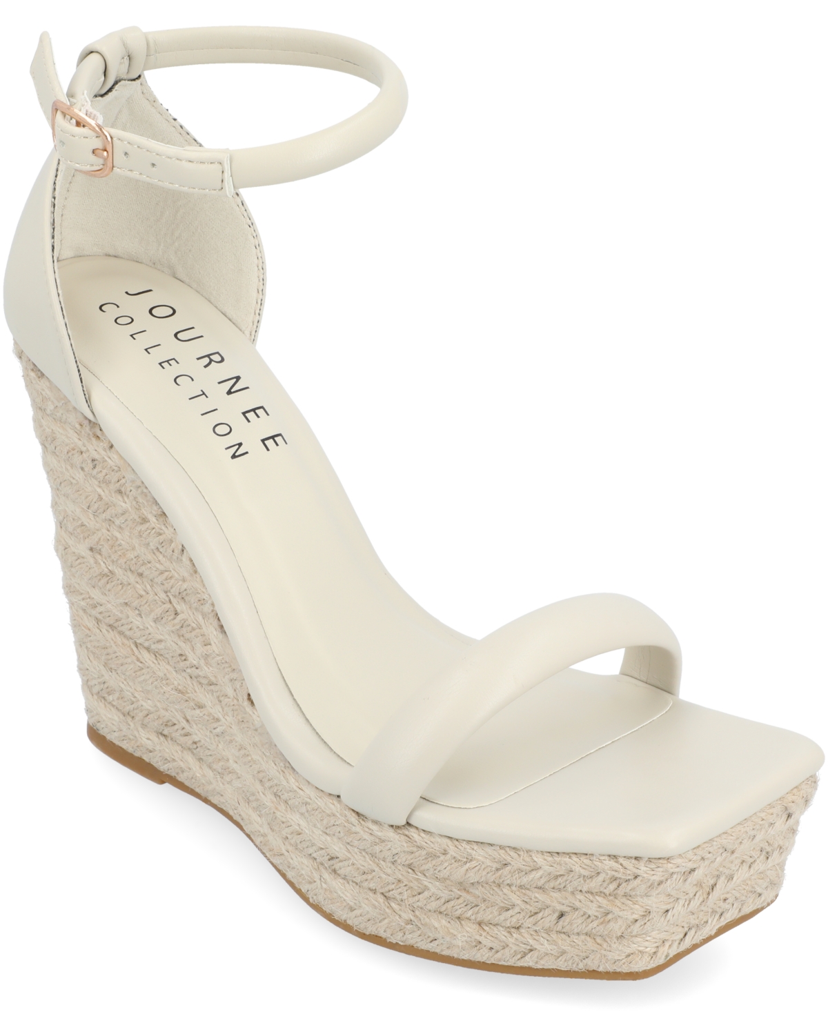 Shop Journee Collection Women's Olesia Platform Wedge Sandals In Beige