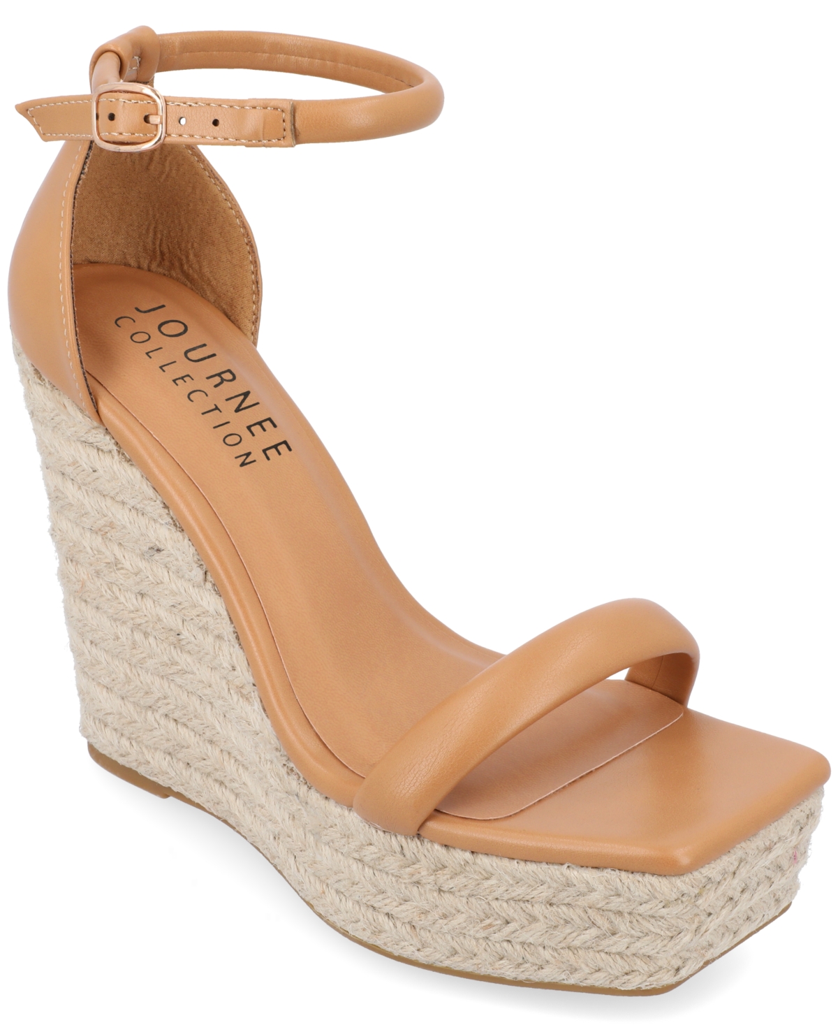 Journee Collection Women's Olesia Platform Wedge Sandals In Tan