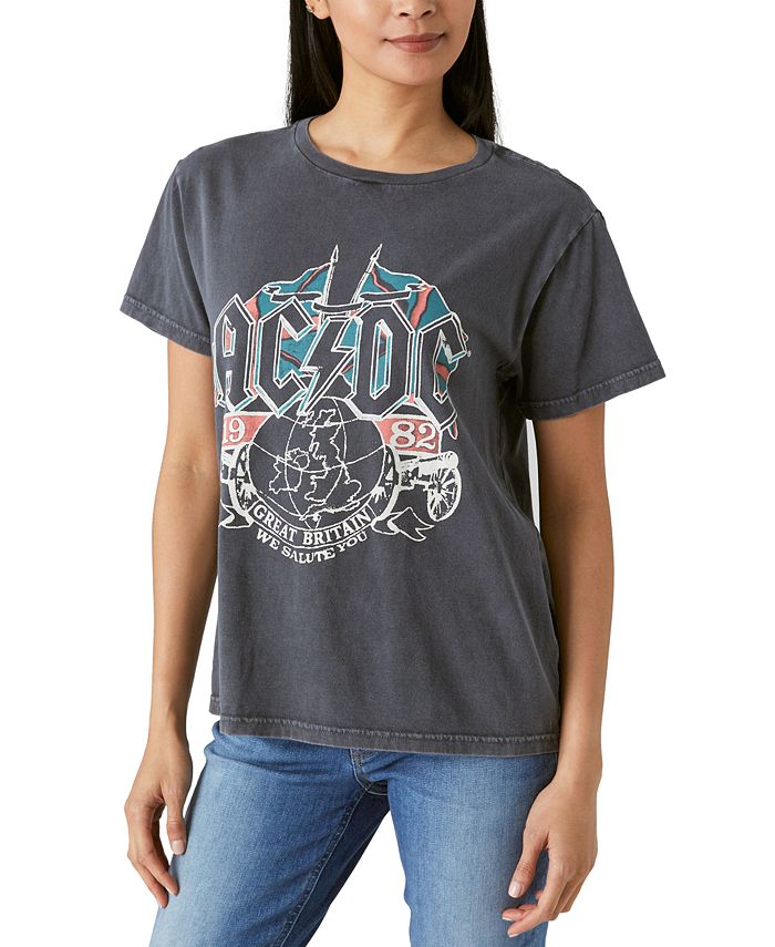 Lucky Brand Women's Cotton AC/DC Band T-Shirt - Macy's