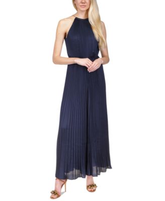 オールインワン・サロペット Michael Kors Pleated Maxi Dress With High Neckline Michael Kors Pleated Chain-Neck Halter Jumpsuit - Macy's