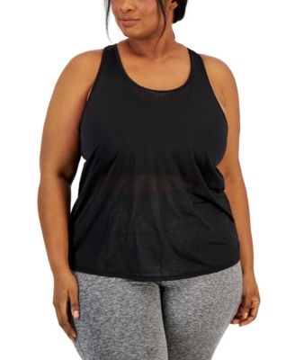 ID Ideology - Plus Size Ultra Light Sheer Racerback Tank Top