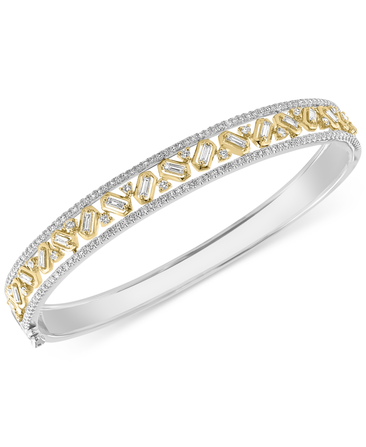 Effy Collection Effy Diamond Bangle Bracelet (1-3/8 Ct. T.w.) In 14k Gold & 14k White Gold In K Two Tone Gold
