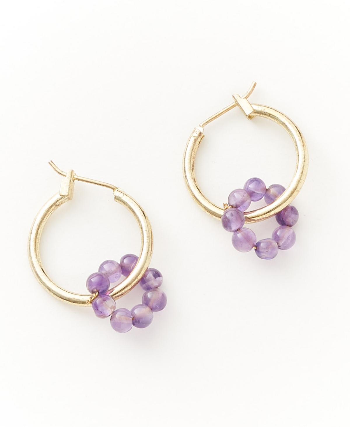 Matr Boomie Amethyst Gold-tone Small Hoop Earrings In Purple
