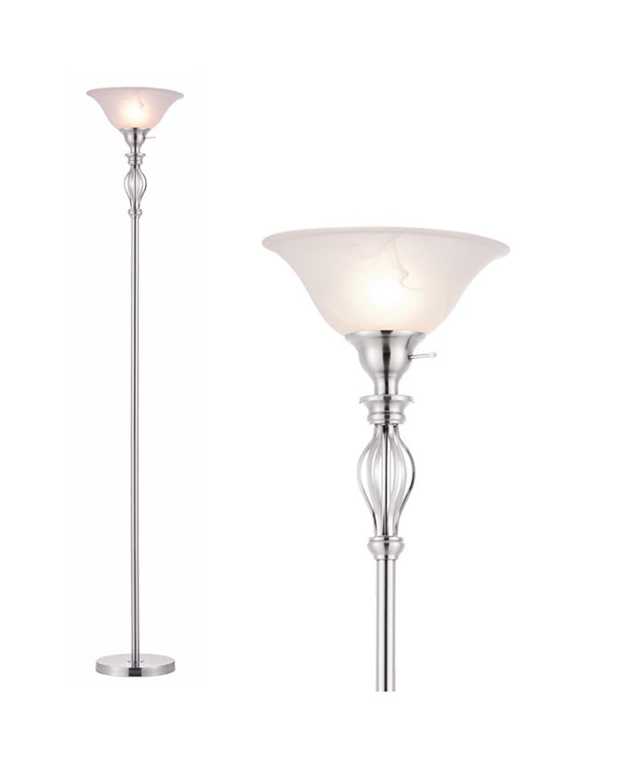 LIGHTACCENTS Traditional Iron Scrollwork Standing Lamp Pole Light With