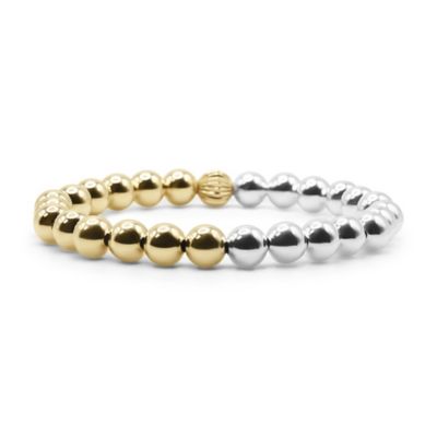 Non-Tarnishing Gold Filled, 7mm Gold Ball and Sterling Silver Bracelet