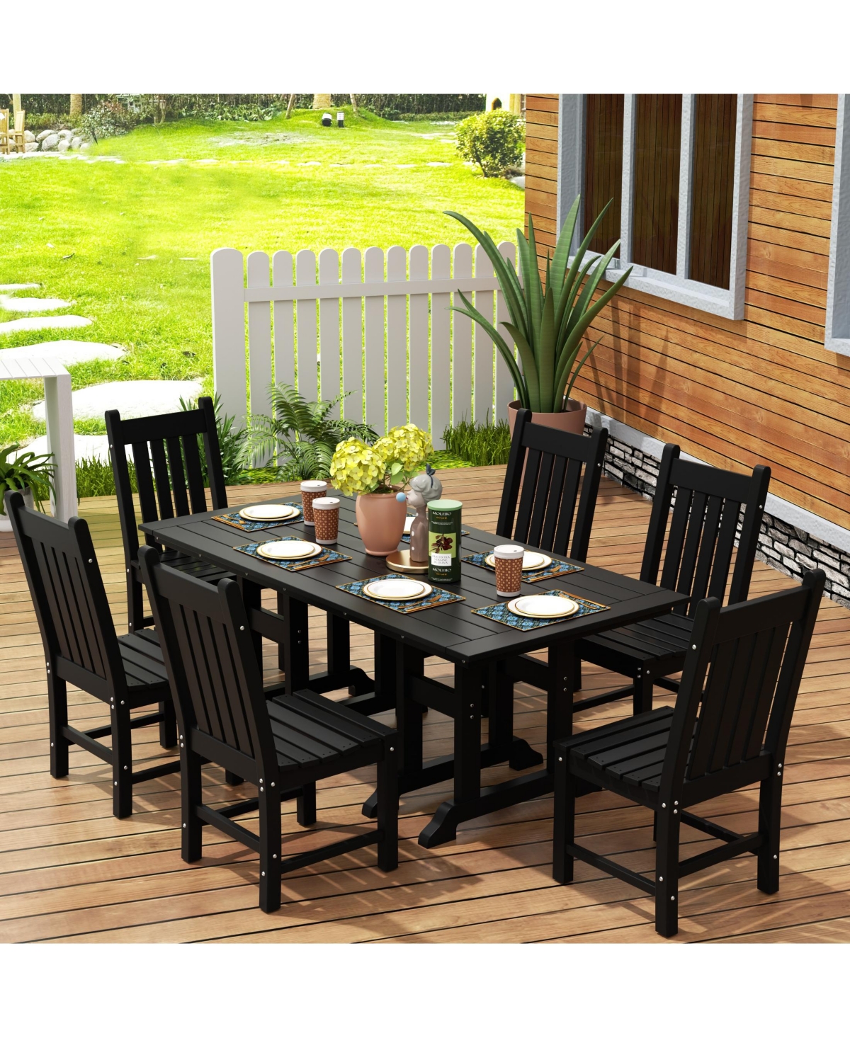WestinTrends 7 Piece Outdoor Patio Dining Set Table and Chair
