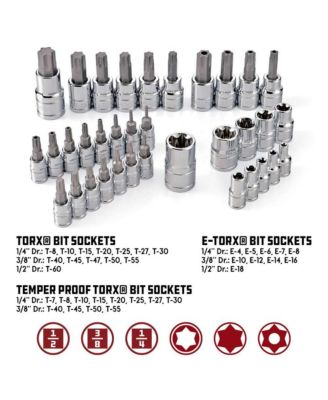 35 Piece 1/4 Inch, 3/8 Inch, and 1/2 Inch Drive Master Star Set