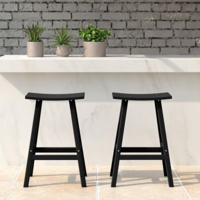 Outdoor Patio Adirondack Counter Height Stool Chair Set of 2