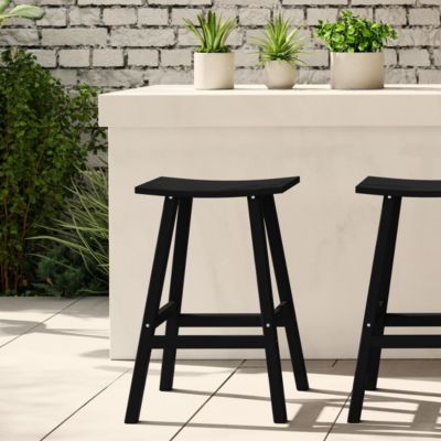 Outdoor Patio Adirondack Bar Height Stool Saddle Seat Chair