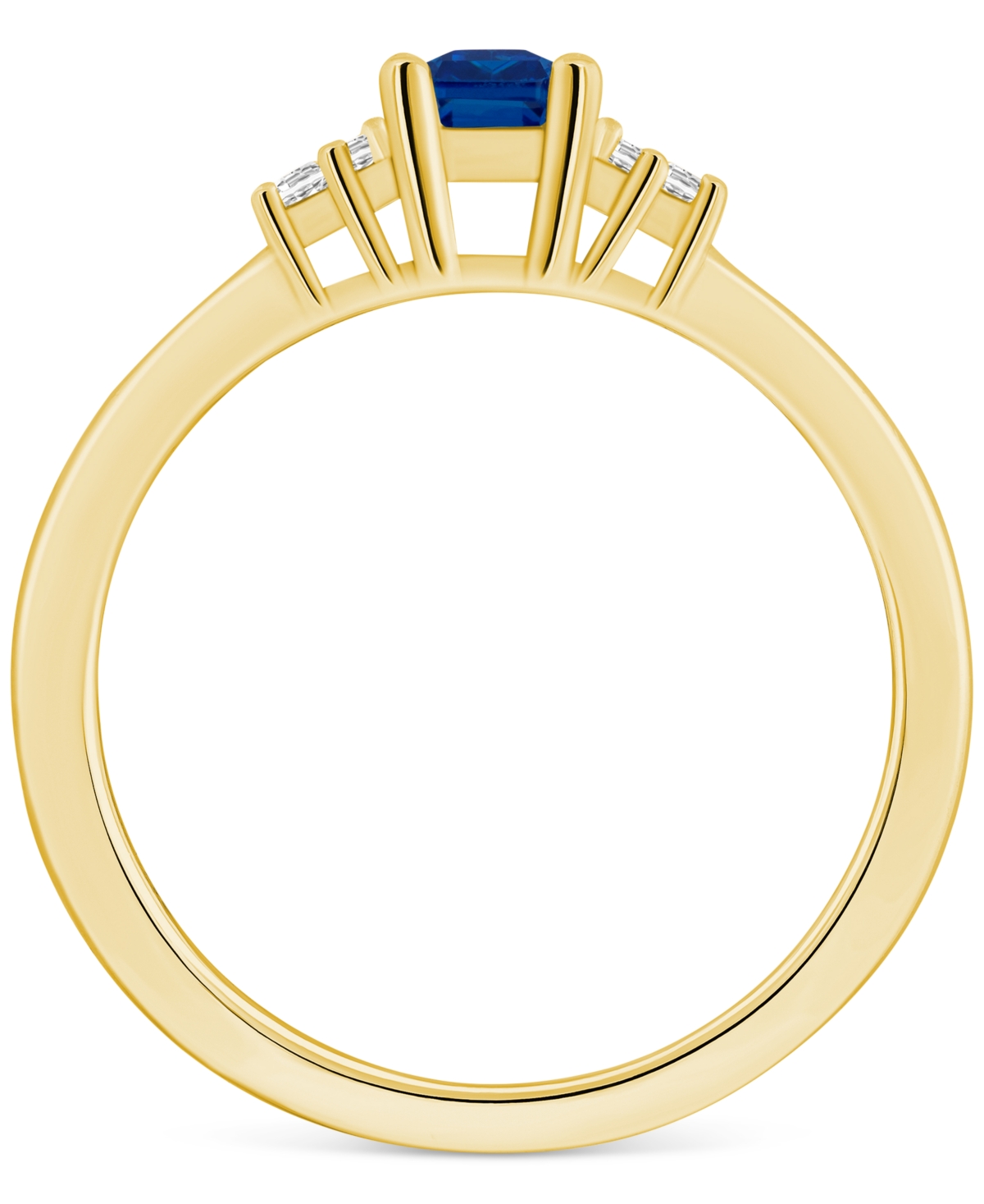 Macy's Sapphire (3/4 Ct. T.w.) & Diamond (1/10 Ct. T.w.) Ring In 14k Gold (also Available In Ruby, Emerald In Ruby,white Gold