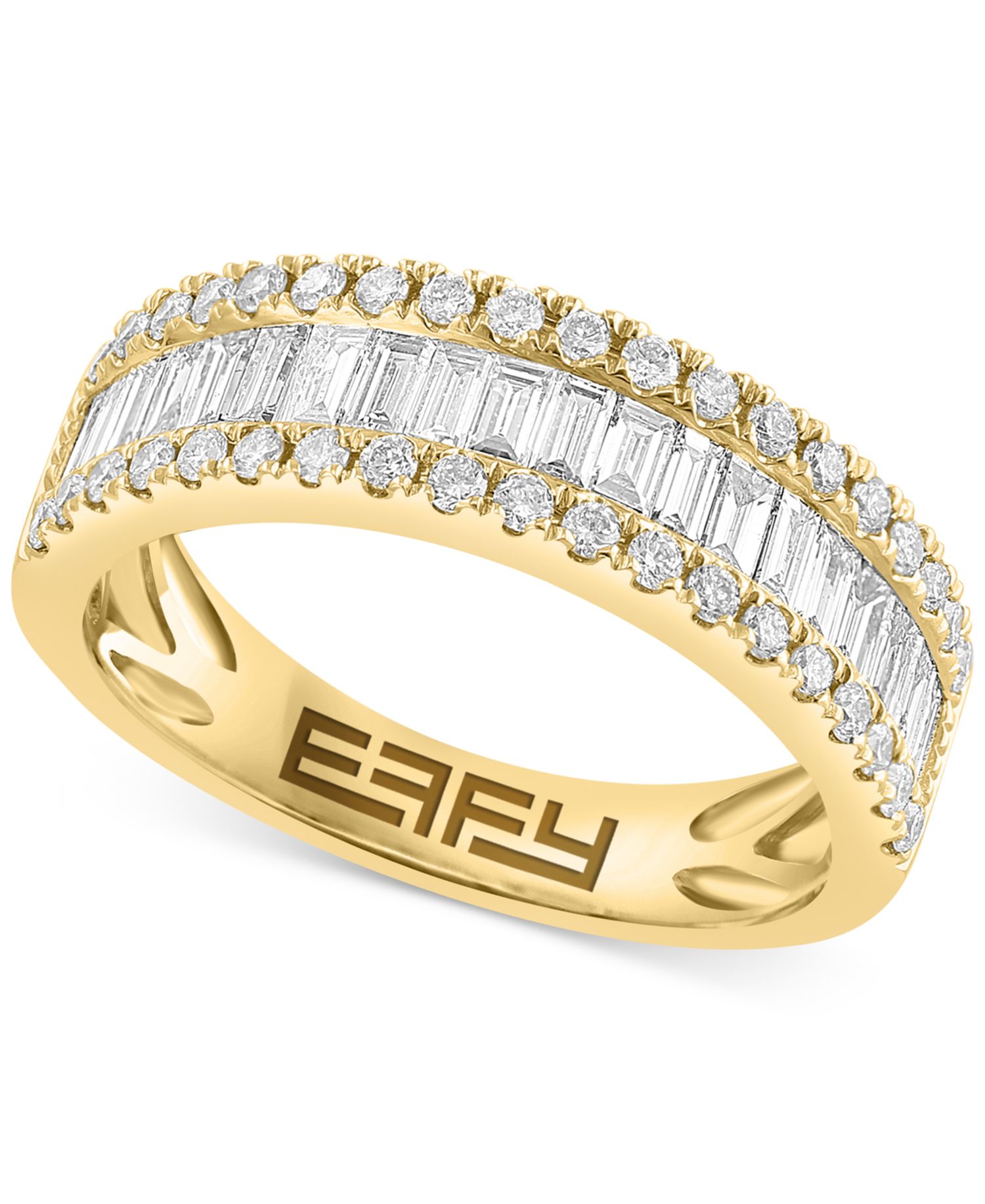 EFFY® Diamond Baguette & Round Band (7/8 ct. t.w.) in 14k White Gold (Also available in 14k Gold)