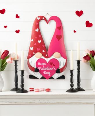30" H Valentine's Metal Gnome Couple Yard Stake Knock-Down Three Function