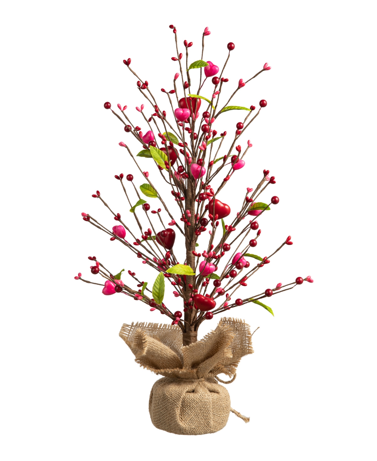 Glitzhome 20" H Valentine's Berry Heart Table Tree In Multi