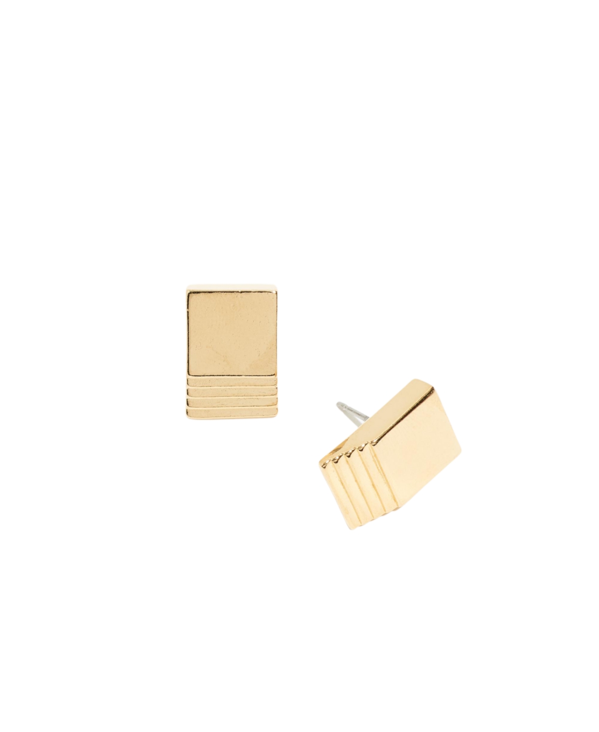 Layered Square Stud Earrings - Gold