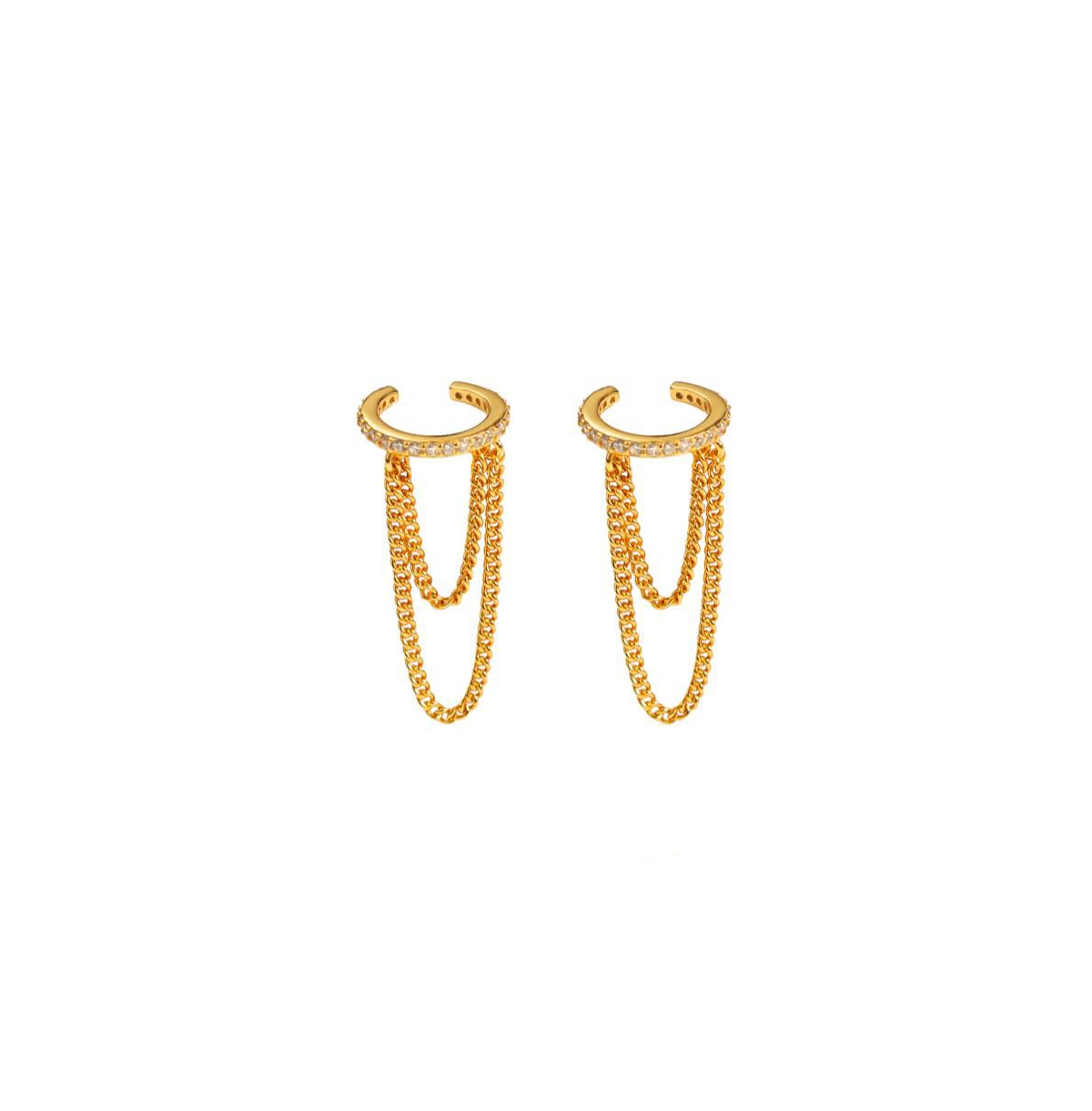Peace Cuff Earrings - Gold