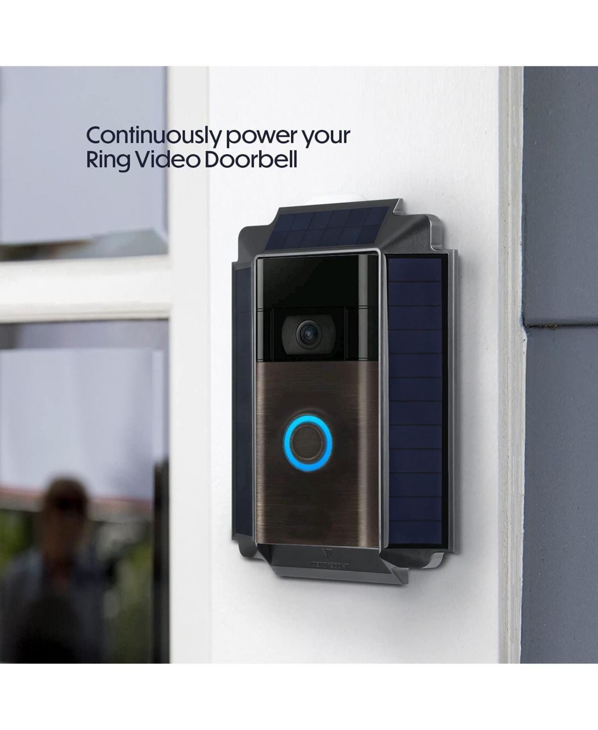 Wasserstein Weatherproof Premium Solar Charger Compatible with Ring Video Doorbell 2nd Generation (2020 Release) Powered by Us-Engineered Solar Cells