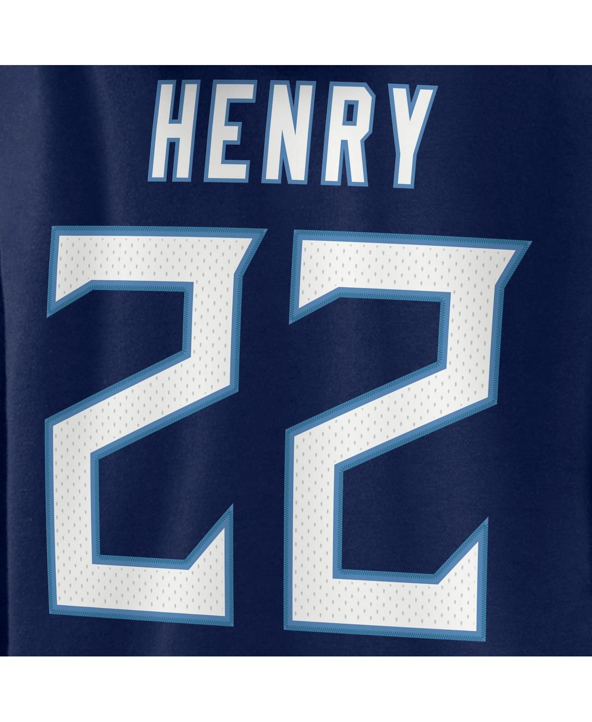 Fanatics Women's  Derrick Henry Navy Tennessee Titans Player Icon Name And Number Pullover Hoodie In Navy