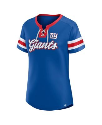 Women's Royal New York Giants Original State Lace-Up T-shirt