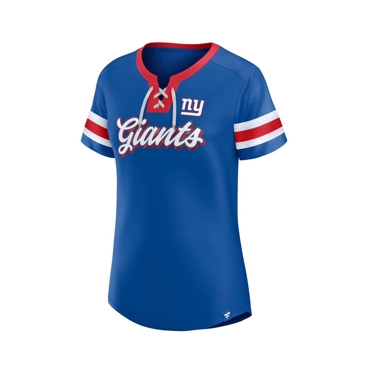 Женская футболка Fanatics Royal New York Giants Original State Lace-Up — фото 3