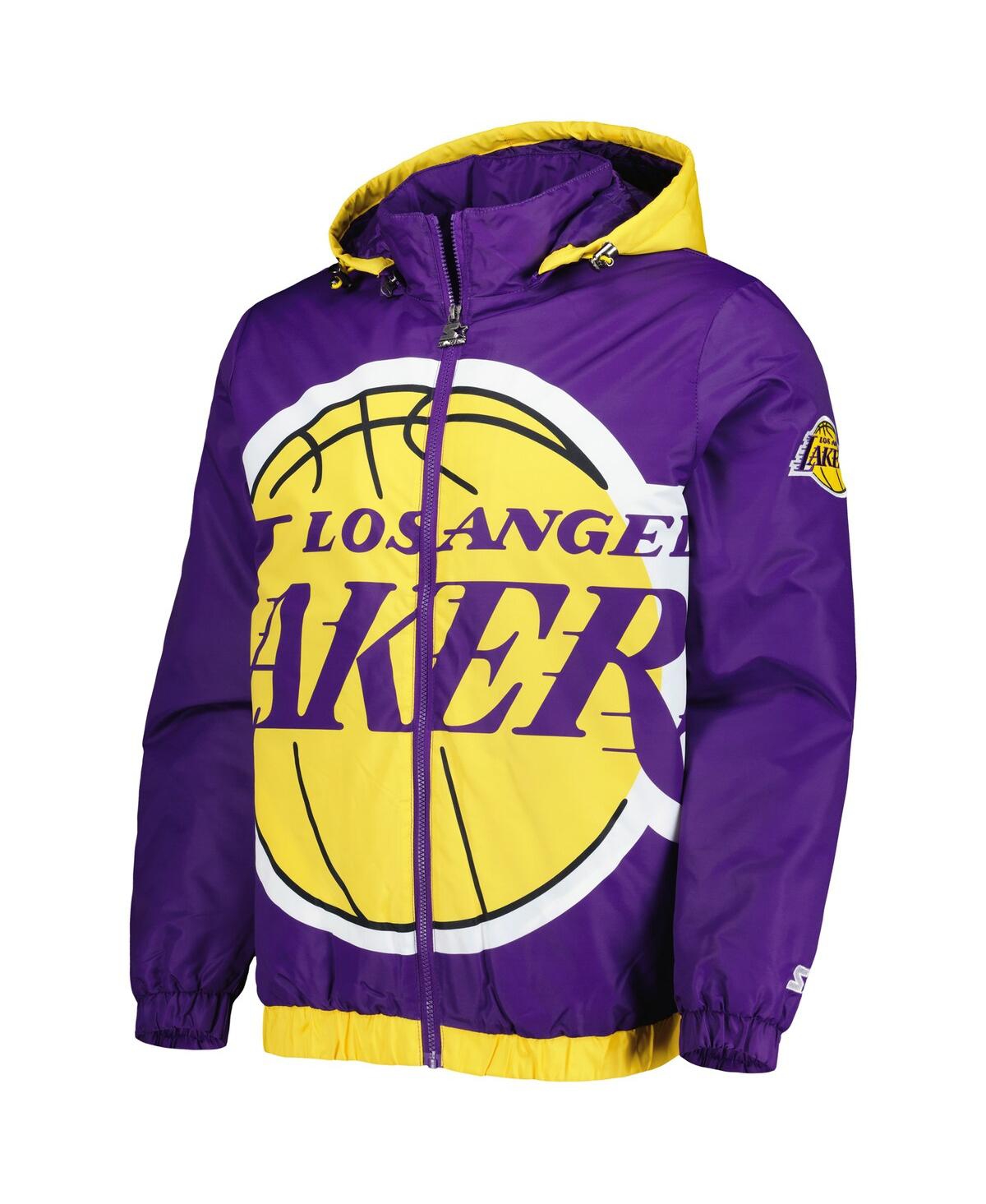 Shop Starter Men's  Purple Los Angeles Lakers The Triple Double Full-zip Hoodie Jacket