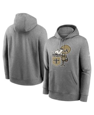 Men's Heathered Gray New Orleans Saints Rewind Club Fleece Pullover Hoodie