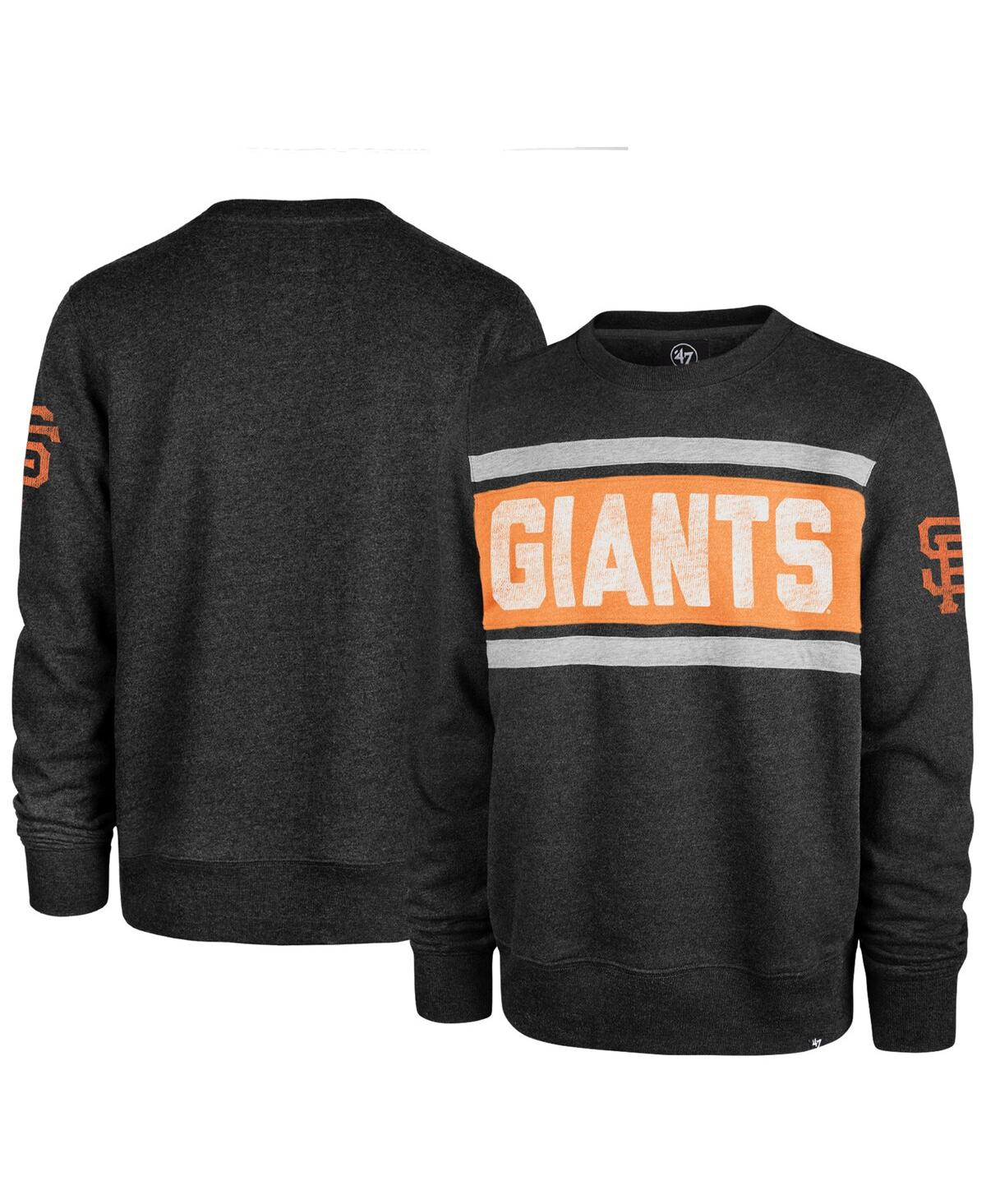 47 Brand Men's ' Black Distressed San Francisco Giants Bypass Tribeca Pullover Sweatshirt
