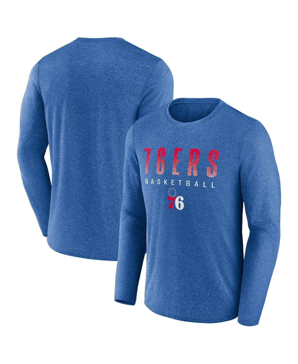 Fanatics Men's  Heathered Royal Philadelphia 76ers Where Legends Play Iconic Practice Long Sleeve T-s In Heathered Royal