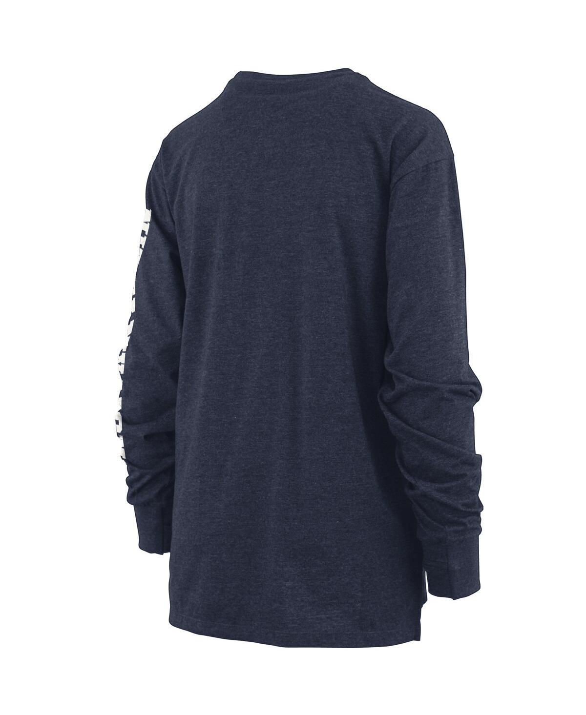 Women's PressboxPenn State Nittany Lions Two-Hit Canyon Long Sleeve T-shirt - Heathered Navy