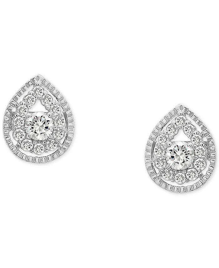 Macy's Diamond Teardrop Stud Earrings (1/4 ct. t.w.) in 14k White Gold