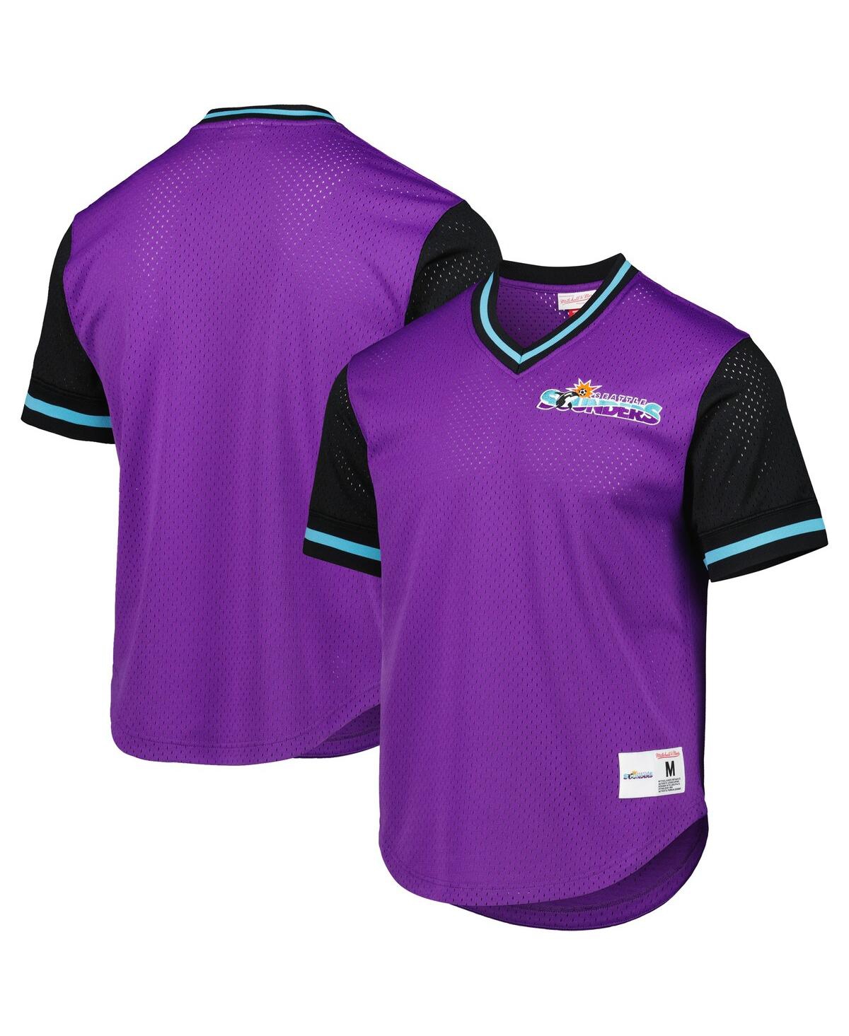 Men's Mitchell & NessSeattle Sounders Fc Mesh V-Neck T-shirt - Purple