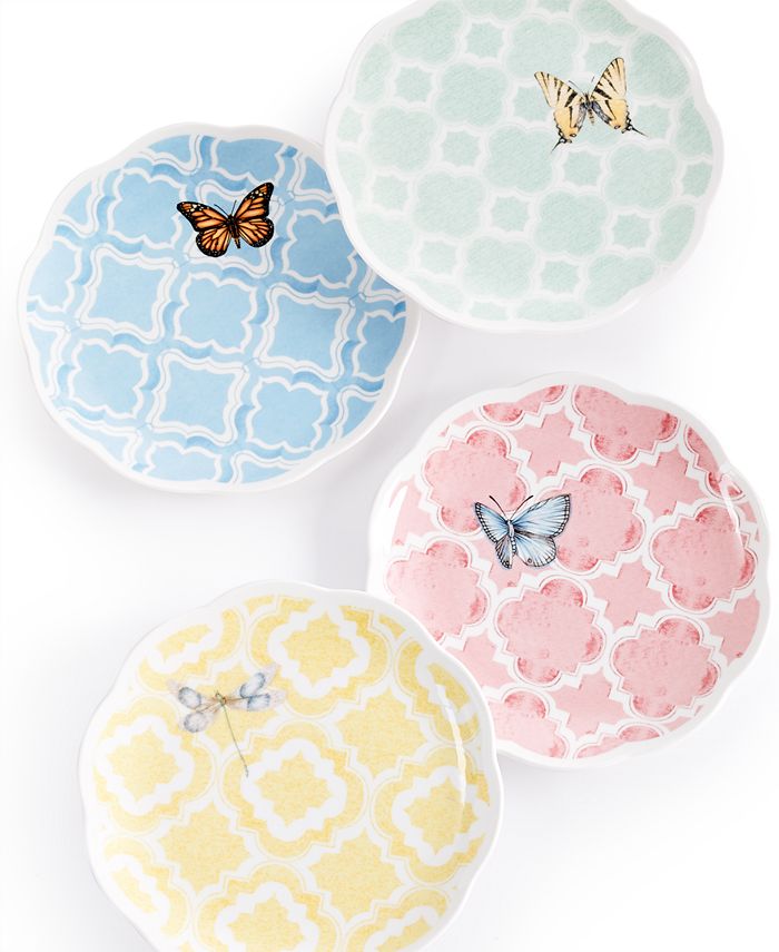 Lenox Butterfly Meadow Trellis Set of 4 Dessert Plates Macy's