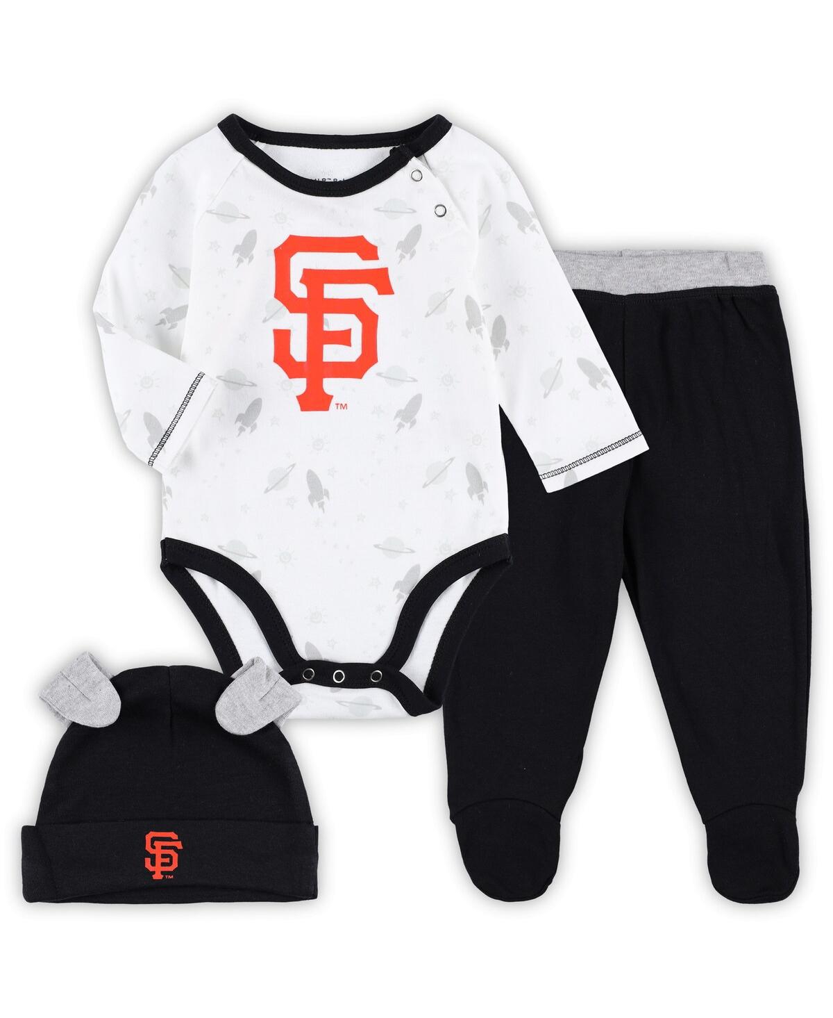 Newborn and Infant Boys and Girls White San Francisco Giants Dream Team Bodysuit, Hat and Footed Pants Set - White