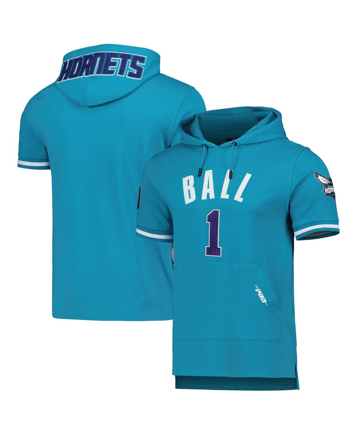 Men's Pro Standard LaMelo BallCharlotte Hornets Name and Number Short Sleeve Pullover Hoodie - Teal