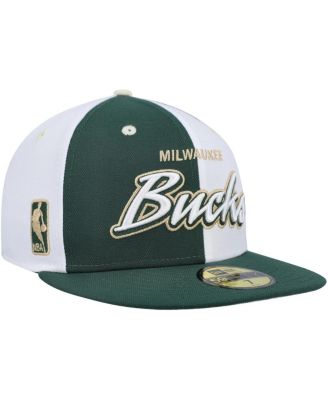Men's Hunter Green, White Milwaukee Bucks Griswold 59FIFTY Fitted Hat