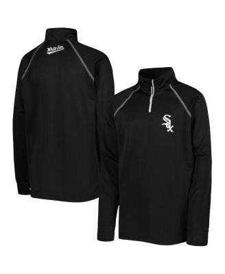 Youth Boys Black Chicago White Sox Team Raglan Quarter-Zip Jacket