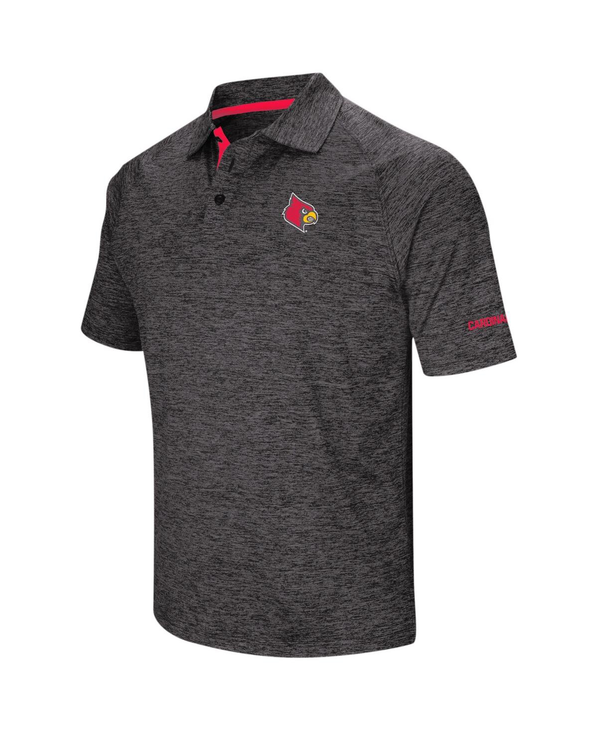 Colosseum Men's  Black Louisville Cardinals Big And Tall Down Swing Polo Shirt In Black