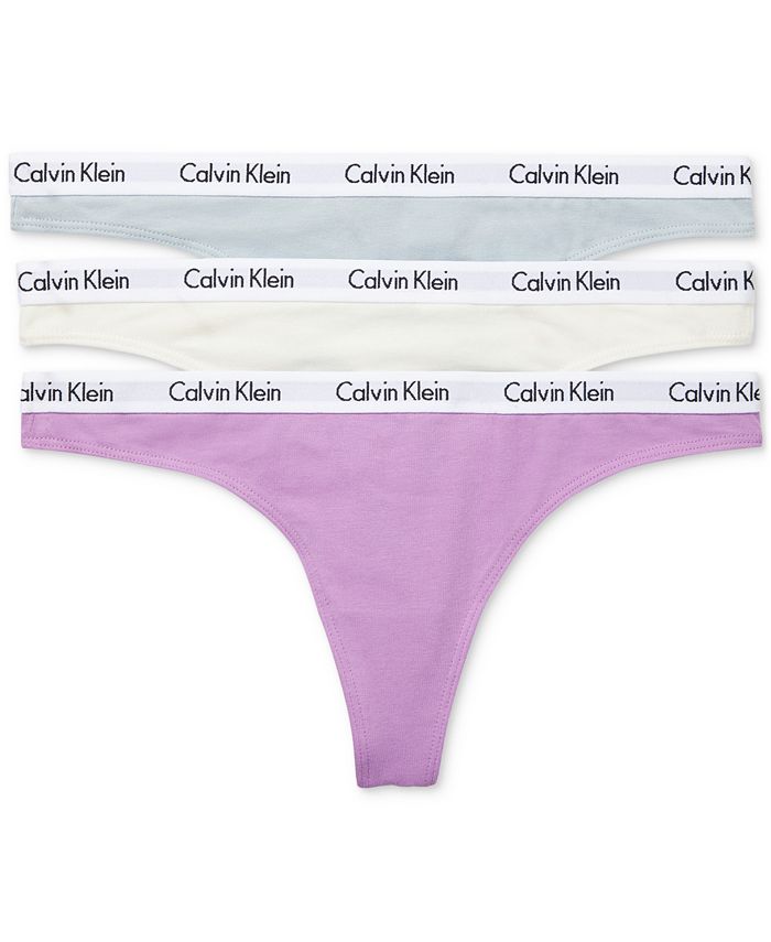 Calvin Klein Carousel Cotton 3-Pack Thong Underwear QD3587 - Macy's