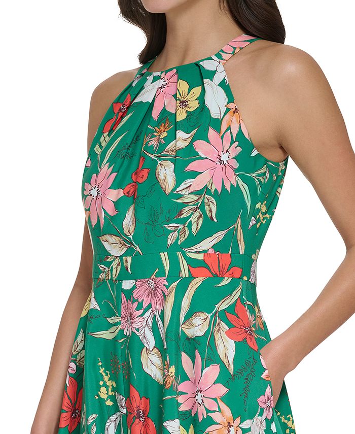 Vince Camuto Women's Floral-Print Halter Handkerchief-Hem Maxi Dress ...