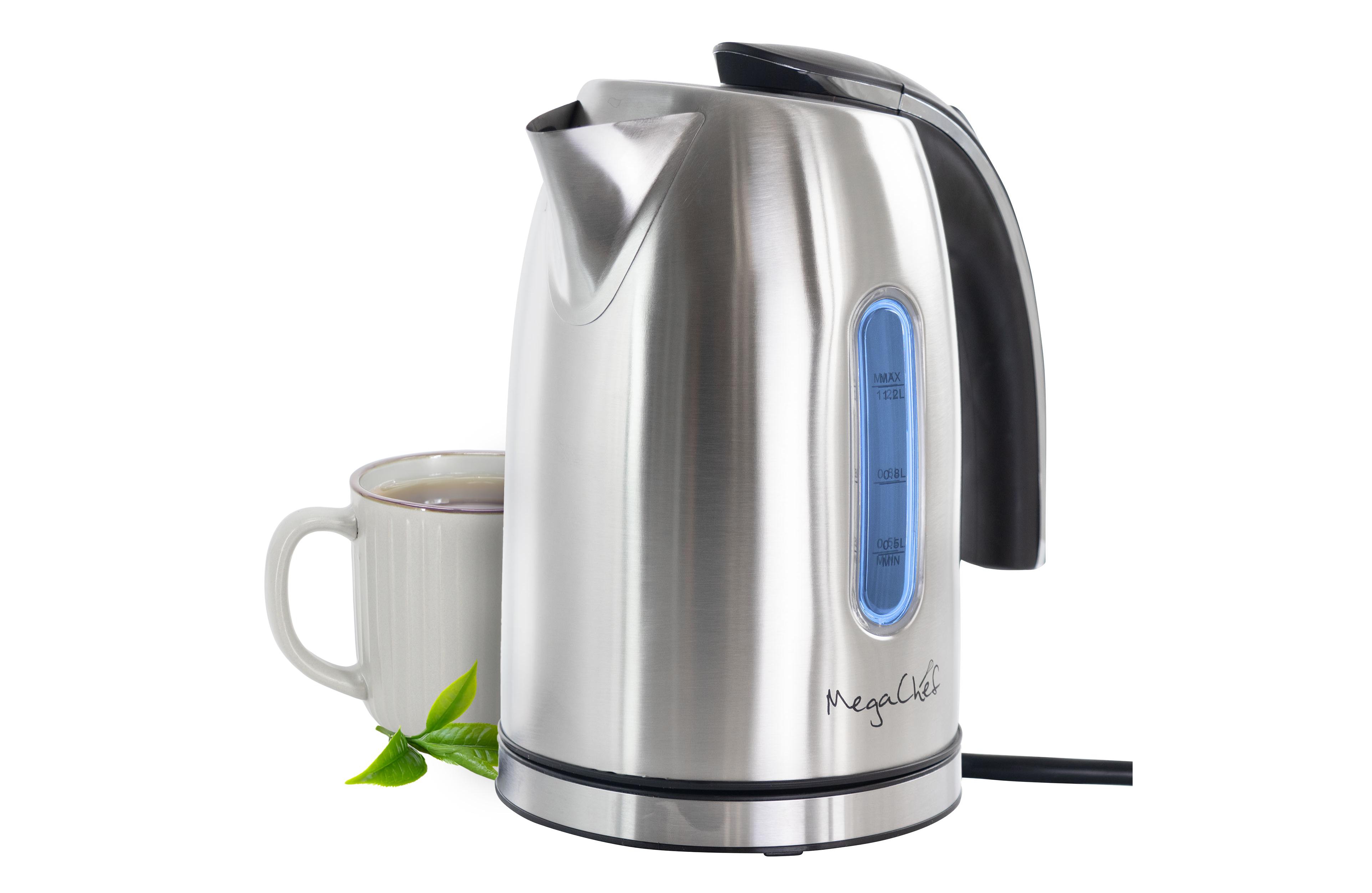 MegaChef 1.2 Quart Stainless Steel Electric Tea Kettle