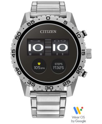 Citizen - Unisex CZ Smart Wear OS Stainless Steel Bracelet Smart Watch 45mm